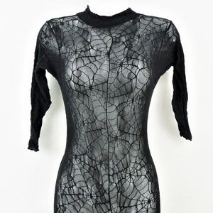 90s Fishnet Bodysuit Crotchless Spiderweb